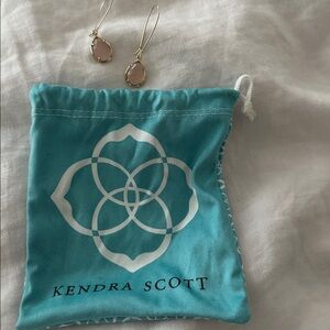 Kendra Scott Gold Earrings with Blush Stones